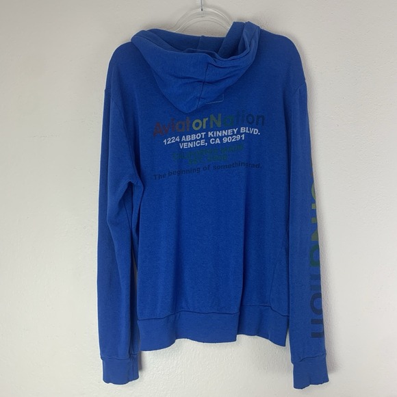 Aviator Nation Blue Hoodie with Rainbow Detail Size XL - Picture 5 of 11